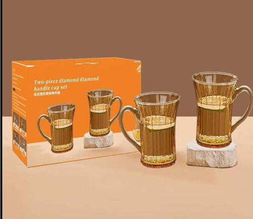 لیوان بلور دسته دار ۲ عددی