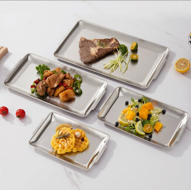 سینی استیل دسته دار