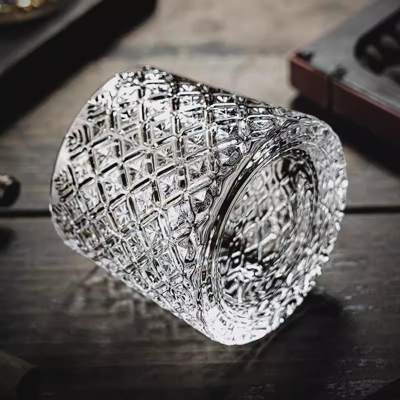 لیوان بلور طرح لوزی  لیوان شیشه‌ای لوکس و شفاف ۶ عددی hg230